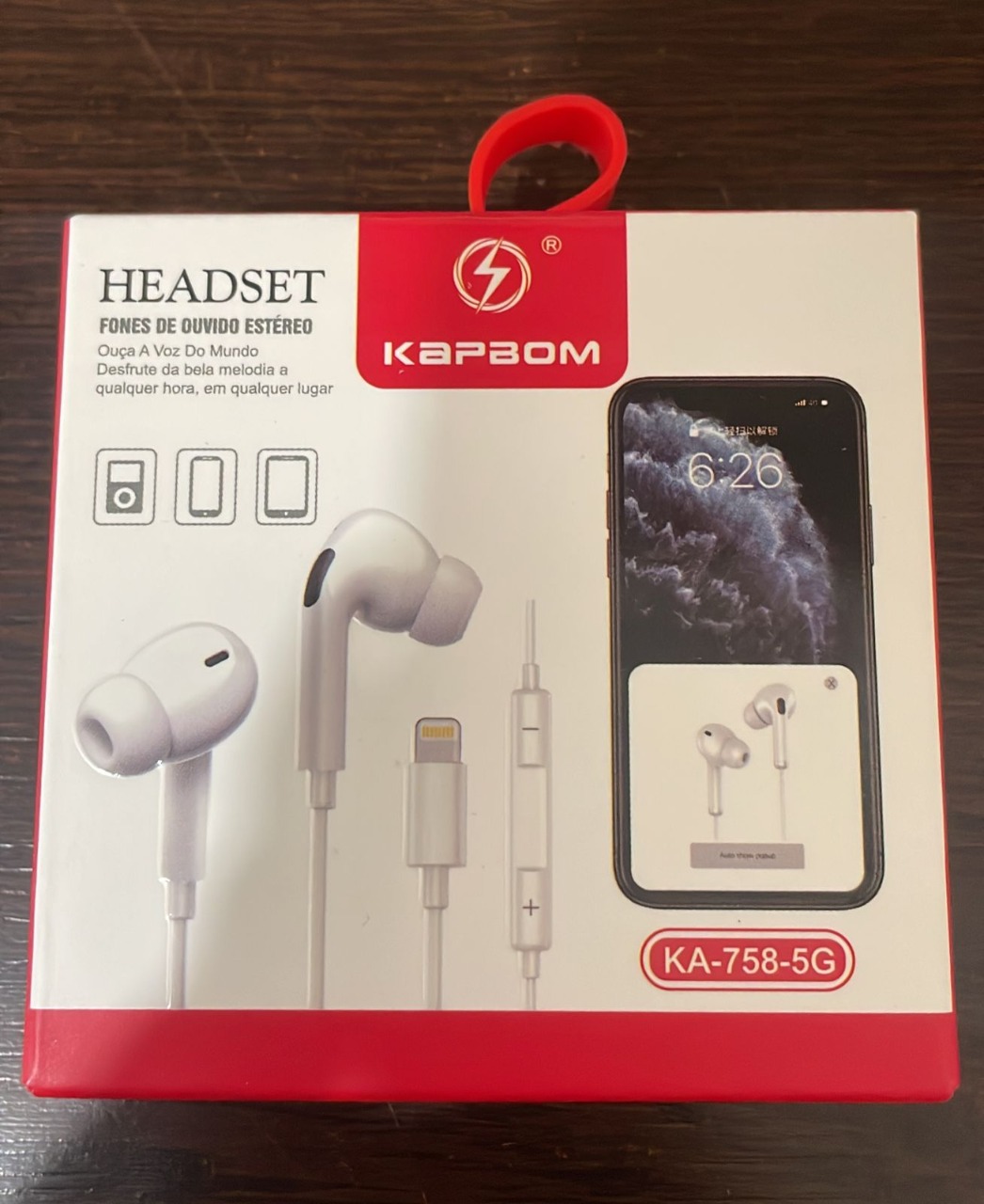  - Fones - Kapbom - unidade    Cod. Fone de Ouvido Com Fio iphone KA-758-5G